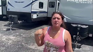 La Paisa fucks salesman for RV and gets free down payment