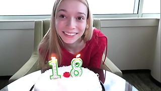 This skinny blonde just turned 18 a few days ago