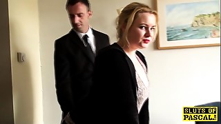 Throatfucked UK sub spanked until red raw