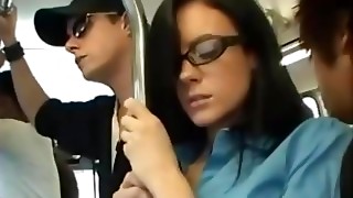 Stephanie got faciel with vibrator in her pussy on the bus