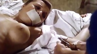 Sadistic Dude Ties Up and Fucks a Hairy Brunette Maid in a Retro Porn Scene