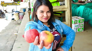 CARNE DEL MERCADO - (Xiomara Soto &amp_ Pedro Nel) Cute BBW Teen Latina Homemade Cock Riding With A Stranger