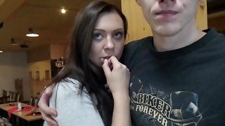 Amateur fucked for money while the boyfriend watches