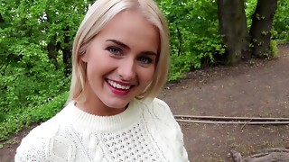 Amateur blonde jizzed in pussy during harsh XXX POV