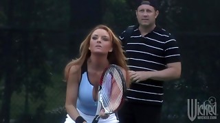 Outdoor Hardcore Scene With the Hot Janet Mason And Her Tennis Coach