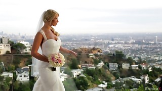 A MILF bride gets fucked hard in her dress on her wedding day