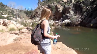 Fucks herself in the woods