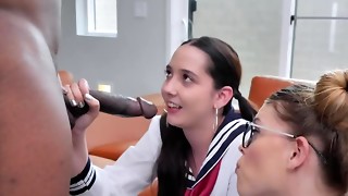 Leah Lee and Kyra Rose meet black guy and go for threesome