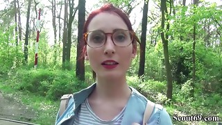 GERMAN SCOUT - REDHEAD SCHOOLGIRL LIA SEDUCE TO FUCK PUBLIC FOR MONEY - Lia louise