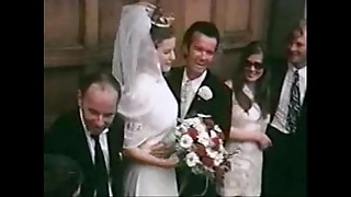 Bride shows her hair pussy right on her wedding