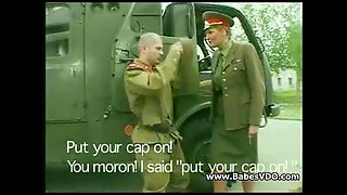Retro military uniform sex play