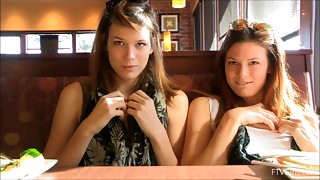 Nasty girls Raylene and Romi flash their butts in reality clip