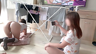 Two 19yo Stepsisters - Pissing On Her, Peeing In Her Ass, Peeing On A Dick