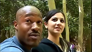 Tattooed Indian girl fucked by black guy in the forest