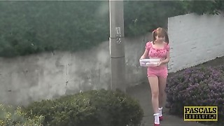 Hardfucked little subslut Cherry English hammered by master