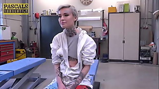 Slender Tattooed Girl Endures Domination