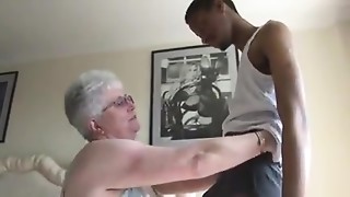 Large Boobied Grandma Tries Ebony Chocolate