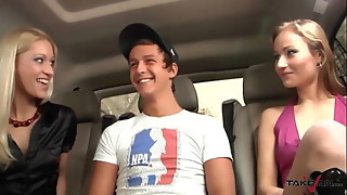 Ume and her friends picking up horny stranger for sex in the car