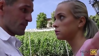 HUNT4K. Teenage loses wallet but charismatic man offers cash for anal invasion