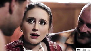 Bikini babe locked herself out, but neighbors help on her!